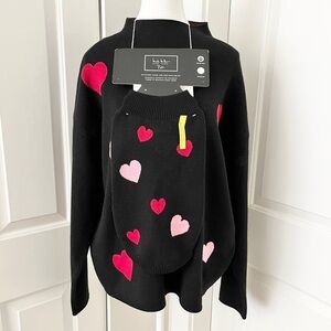 NWT Nicole Miller Matching Ladies (XL) & Dog (Small) Heart Print Sweater Set